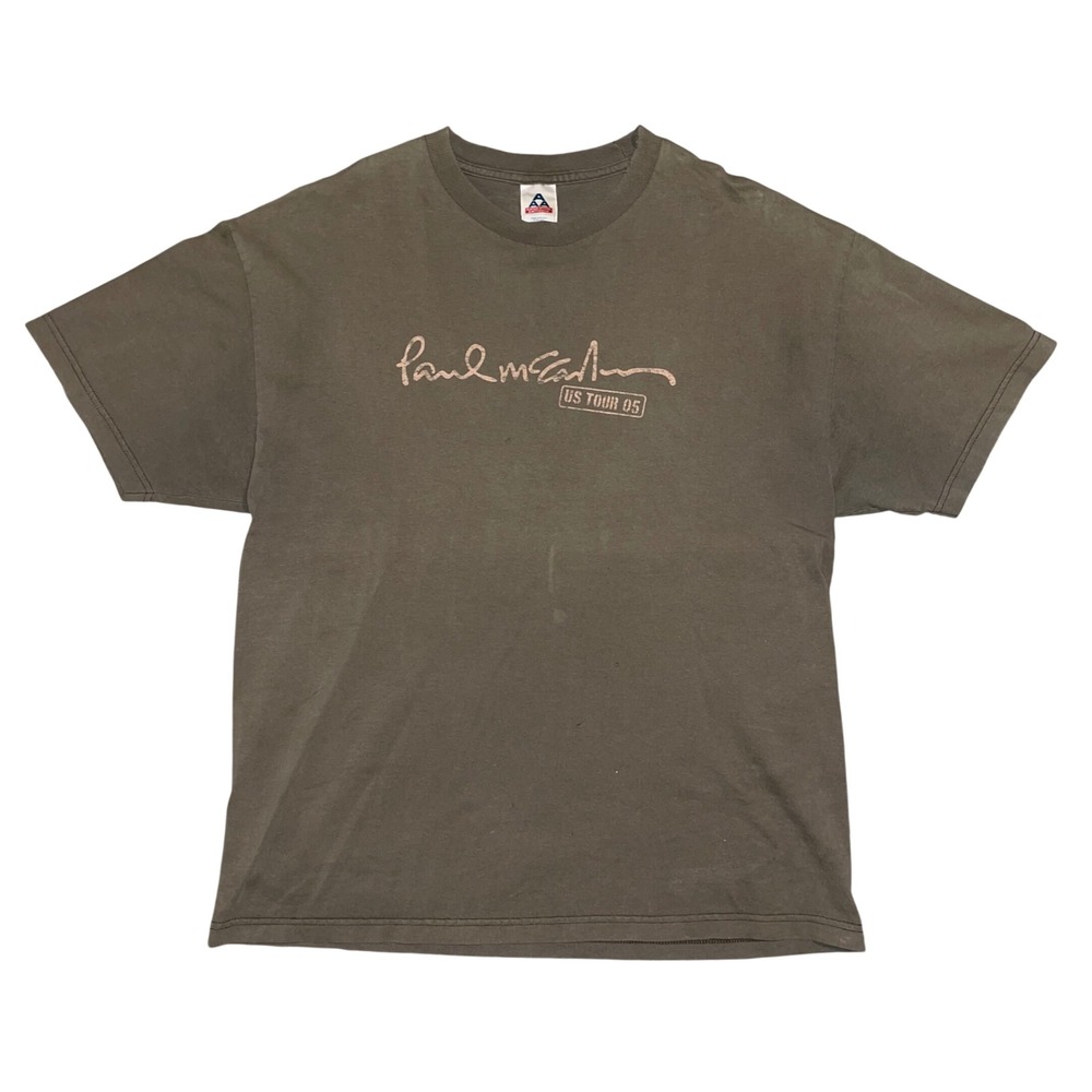 Paul McCartney US Tour 05 Vintage Concert T-Shirt Mens XL Alstyle Green Brown